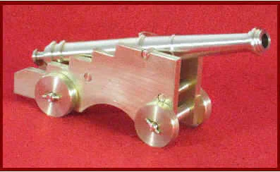 A finished cannon from John&rsquo;s kit and plans